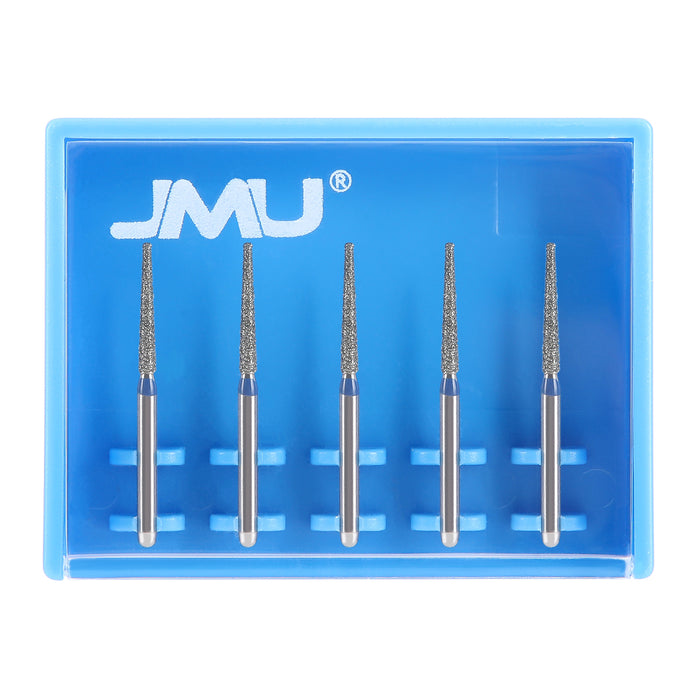 JMU Diamond Burs FG Medium Grit Flat End Taper 5/Pk - JMU DENTAL INC