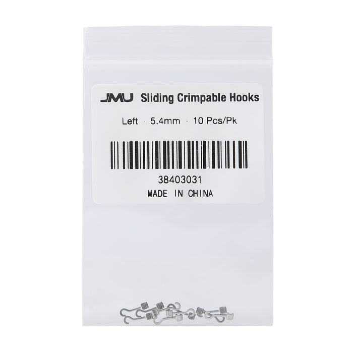 JMU Sliding Crimpable Hooks Left 5.4mm 10pcs/pk