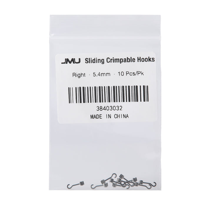 JMU Sliding Crimpable Hooks Right 5.4mm 10pcs/pk