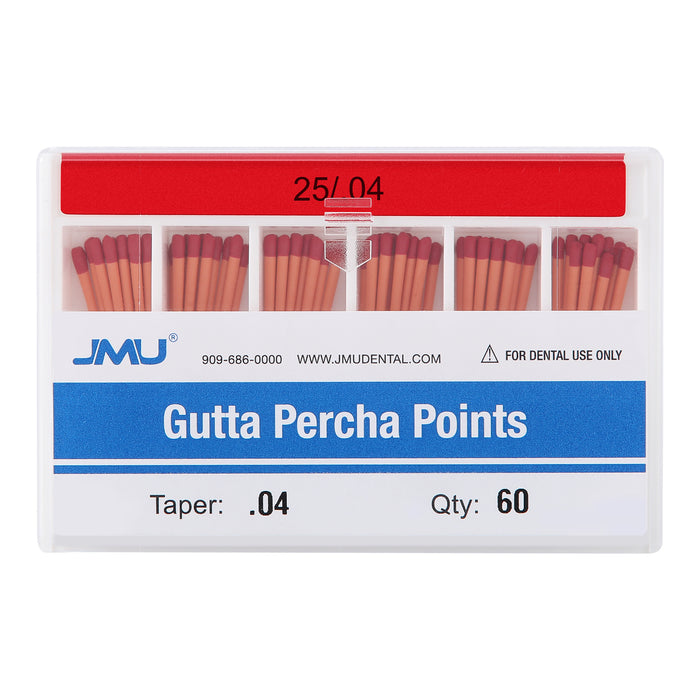 JMU Gutta Percha Points Taper Size 0.04 #25 Color-coded 60pcs/Pack