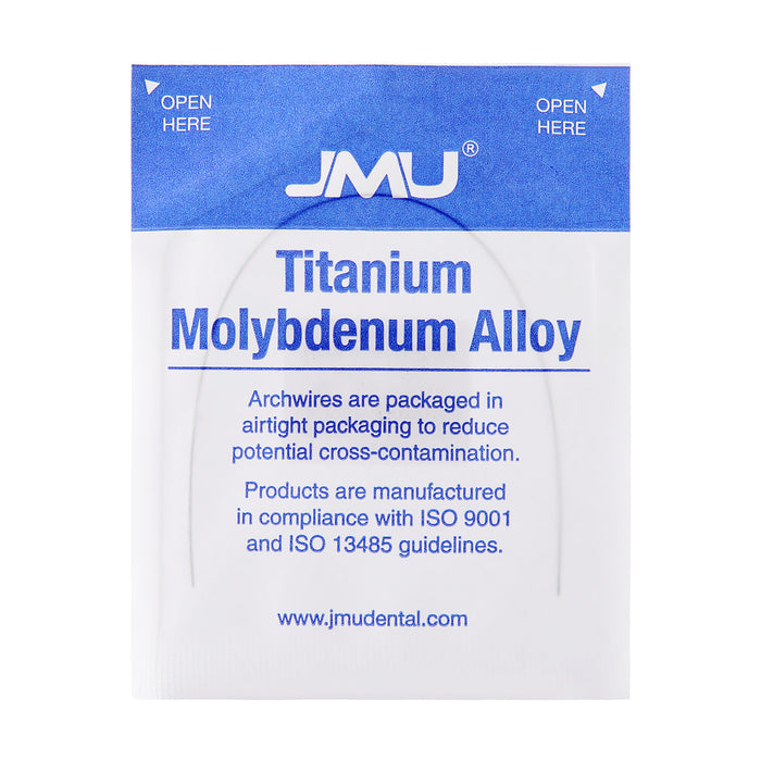 JMU Titanium Molybdenum Alloy Archwire,Ovoid, 1/Pk