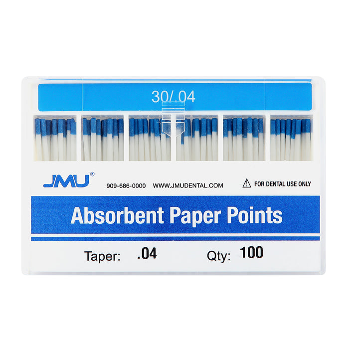 JMU Absorbent Paper Points Taper Size 0.04 #30 Color-coded 100pcs/Pack