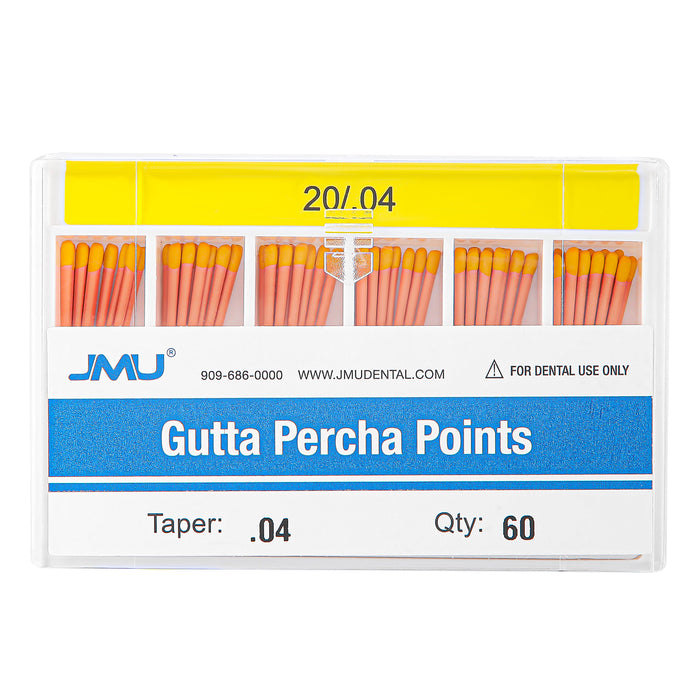 JMU Gutta Percha Points Taper Size 0.04 #20 Color-coded 60pcs/Pack