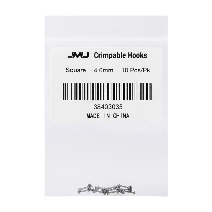 JMU Crimpable Hooks Square 4.0mm 10pcs/pk