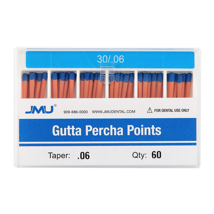 JMU Gutta Percha Points Taper Size 0.06 #30 Color-coded 60pcs/Pack