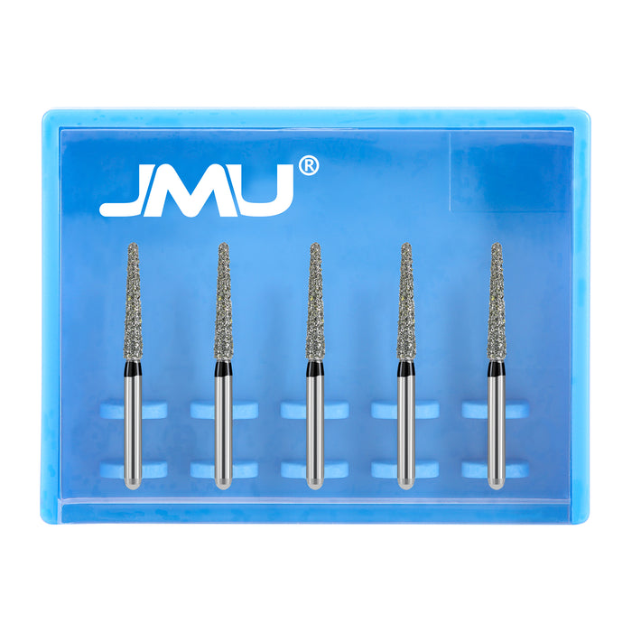 JMU Diamond Burs FG Super Coarse Round End Taper 5/Pk - JMU DENTAL INC