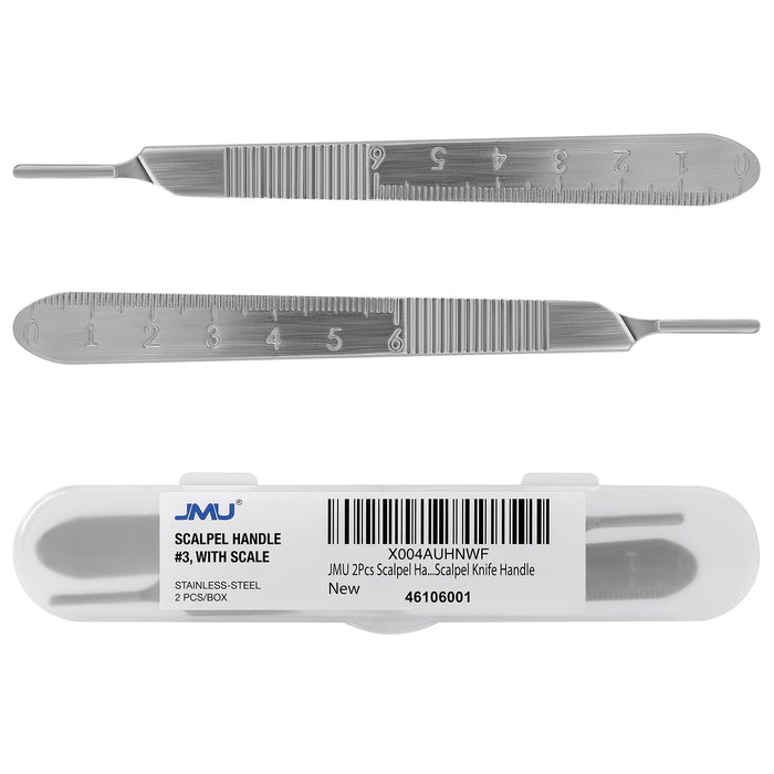 JMU #3 Stainless-steel Scalpel Handle with Scale 2Pcs - JMU DENTAL INC