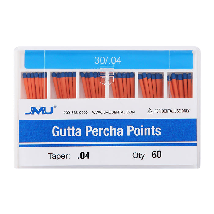 JMU Gutta Percha Points Taper Size 0.04 #30 Color-coded 60pcs/Pack