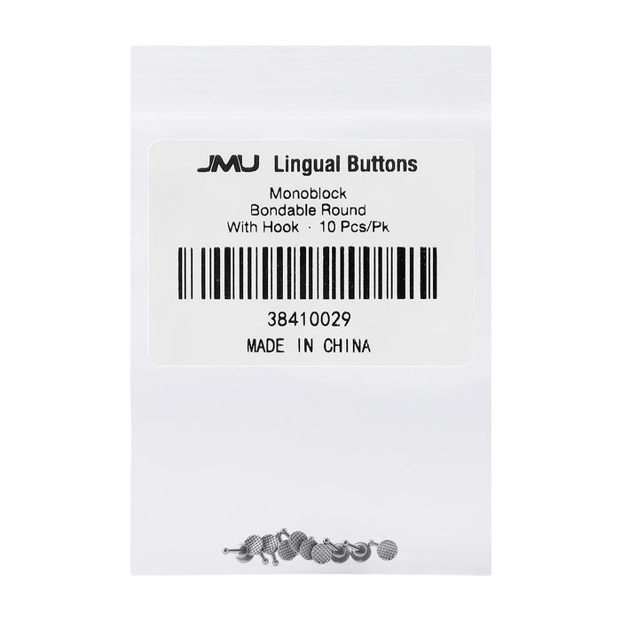 JMU Lingual Buttons Monoblock Bondable Round With Hook 10pcs/pk