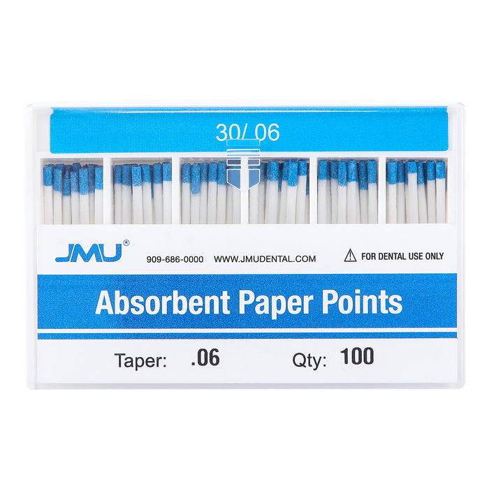 JMU Absorbent Paper Points Taper Size 0.06 #30 Color-coded 100pcs/Pack