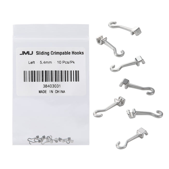 JMU Sliding Crimpable Hooks Left 5.4mm 10pcs/pk