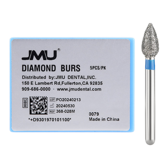 JMU Diamond Burs FG Medium Grit Football 5/Pk - JMU DENTAL INC