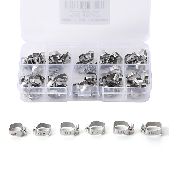 JMU 1st Molar Bands Pre-welded with Tubes Roth/MBT 0.022 Non-Convertible 34+—39# Set of 4(UR,UL,LR,LL) 20Sets/box