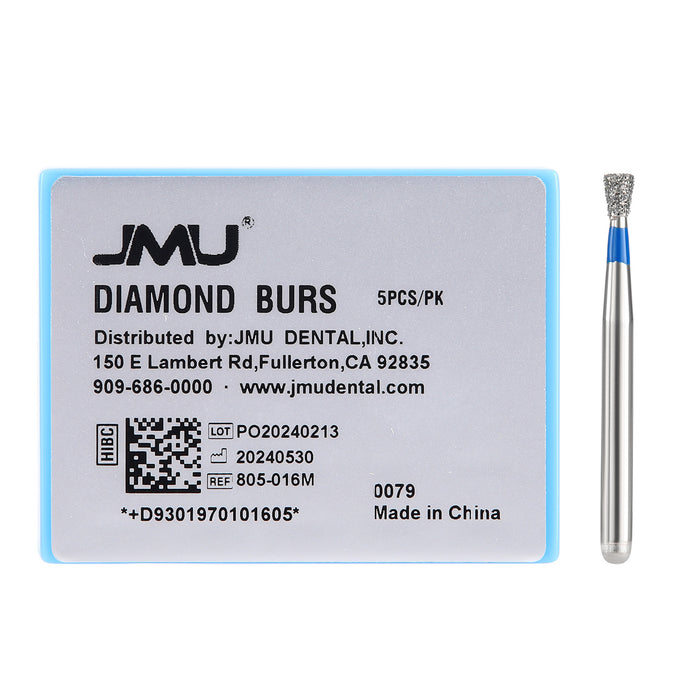 JMU Diamond Burs FG Medium Grit Inverted Cone 5/Pk - JMU DENTAL INC