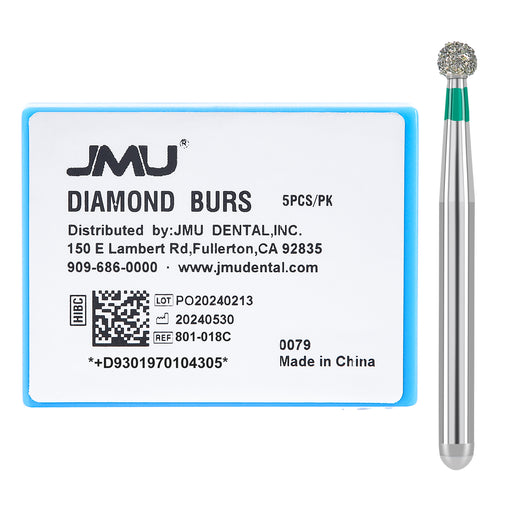 JMU Diamond Burs FG Coarse Grit Round 5/Pk - JMU DENTAL INC
