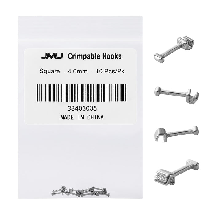 JMU Crimpable Hooks Square 4.0mm 10pcs/pk