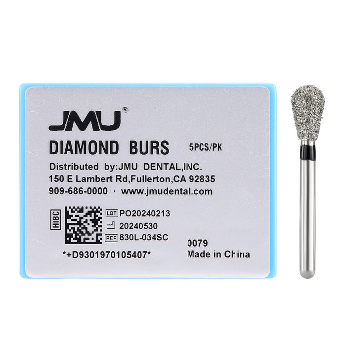 JMU Diamond Burs FG Super Coarse Long Pear 5/Pk