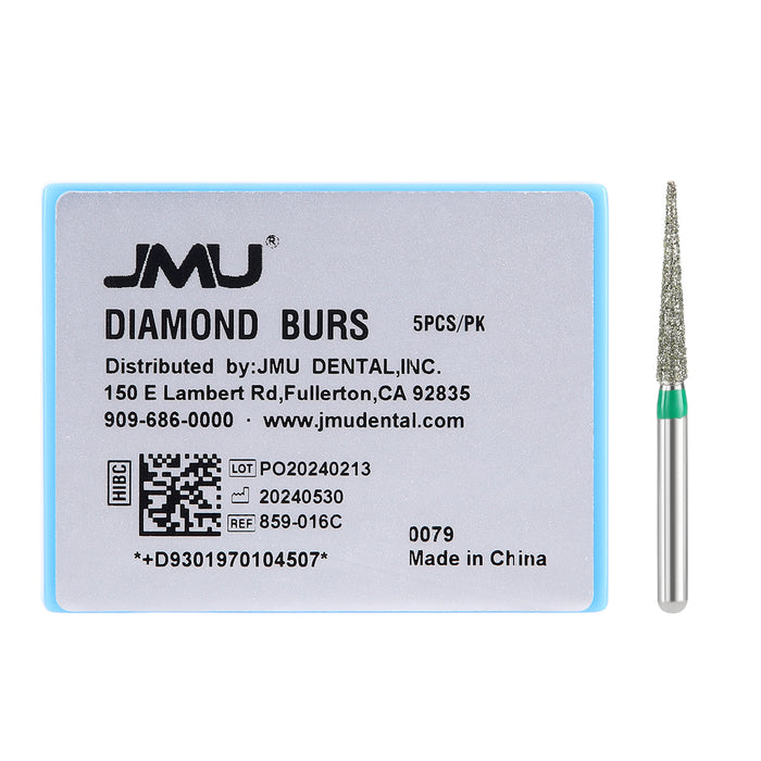 JMU Diamond Burs FG Coarse Grit Needle 5/Pk - JMU DENTAL INC