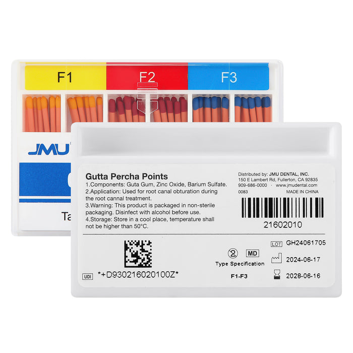 JMU Gutta Percha Points #F1-F3 Assorted Color-coded 60pcs/Pack