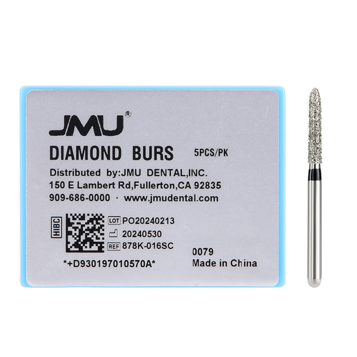 JMU Diamond Burs FG Super Coarse Pointed Taper 5/Pk - JMU DENTAL INC