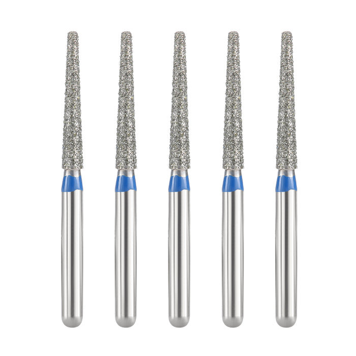 JMU Diamond Burs FG Medium Grit Flat End Taper 5/Pk - JMU DENTAL INC