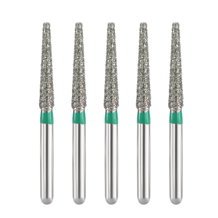 JMU Diamond Burs FG Coarse Grit Flat End Taper 5/Pk - JMU DENTAL INC