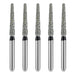 JMU Diamond Burs FG Super Coarse Round End Taper 5/Pk - JMU DENTAL INC