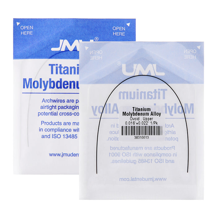 JMU Titanium Molybdenum Alloy Archwire Ovoid Rectangular 1/Pk - JMU DENTAL INC