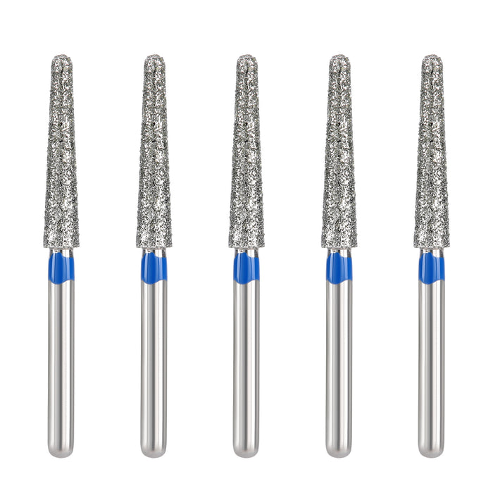 JMU Diamond Burs FG Medium Grit Round End Taper 5/Pk - JMU DENTAL INC