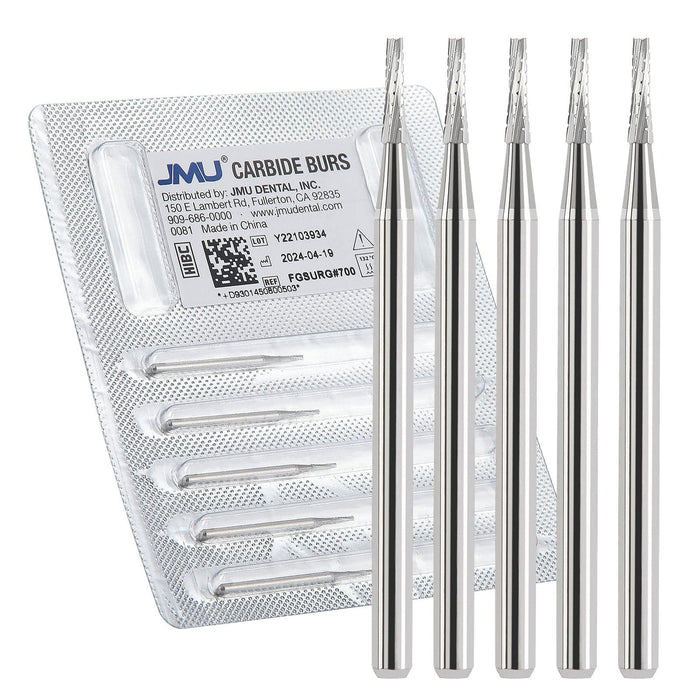 JMU Surgical Carbide Burs, Taper Fissure Crosscut, FG SURG, 5/pk - JMU Dental