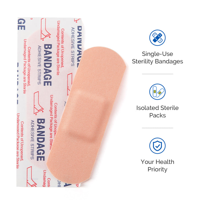 JMU Adhesive Bandages Flexible Fabric Individually Sterile Packaged 100Pcs/Box - JMU DENTAL INC