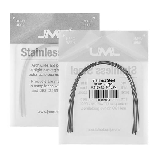 JMU Stainless Steel Archwire Natural Rectangular 10/Pk - JMU DENTAL INC