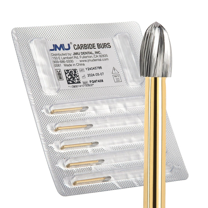 JMU Trimming&Finishing Carbide Burs, Egg ,12 Blades, 5/pk - JMU Dental