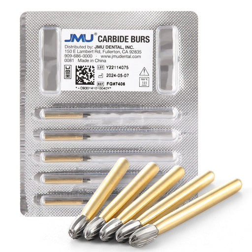 JMU Trimming&Finishing Carbide Burs, Egg ,12 Blades, 5/pk - JMU Dental