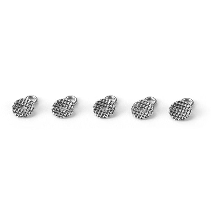 JMU Lingual Buttons Mesh Base Bondable Round With Traction Hook 10pcs/pk