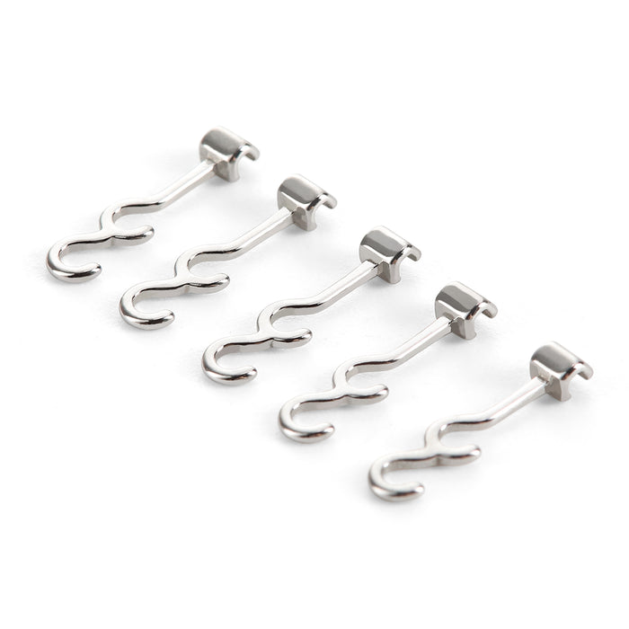 JMU Sliding Long Curved Crimpable Hooks Right 7mm 10pcs/pk