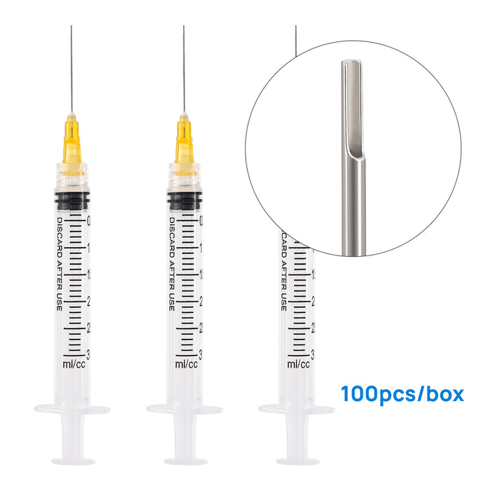 JMU Dental Irrigation Syringes and Tips 3 cc 4 Models Luer Lock Design Notched Type 100Pcs/Box - JMU DENTAL INC