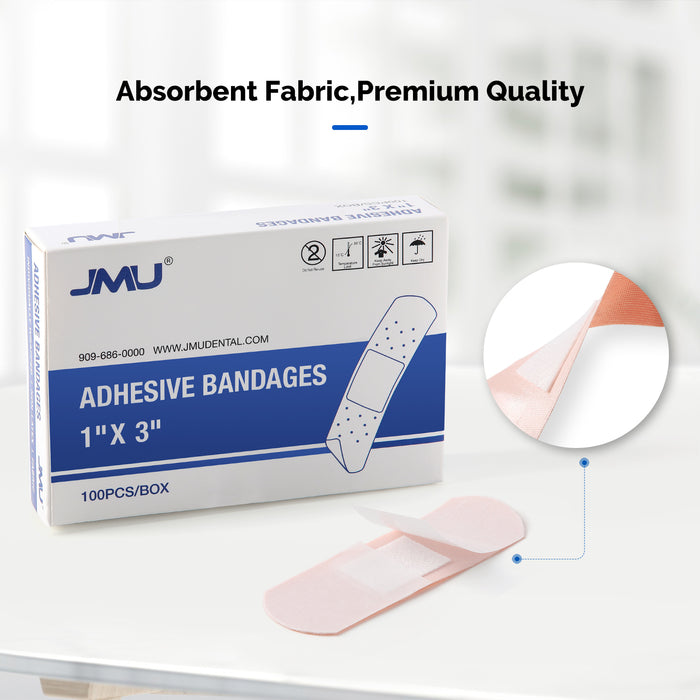 JMU Adhesive Bandages Flexible Fabric Individually Sterile Packaged 100Pcs/Box - JMU DENTAL INC