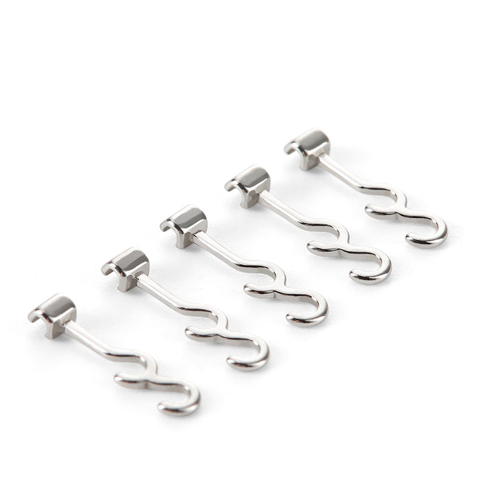 JMU Sliding Long Curved Crimpable Hooks Left 7mm 10pcs/pk