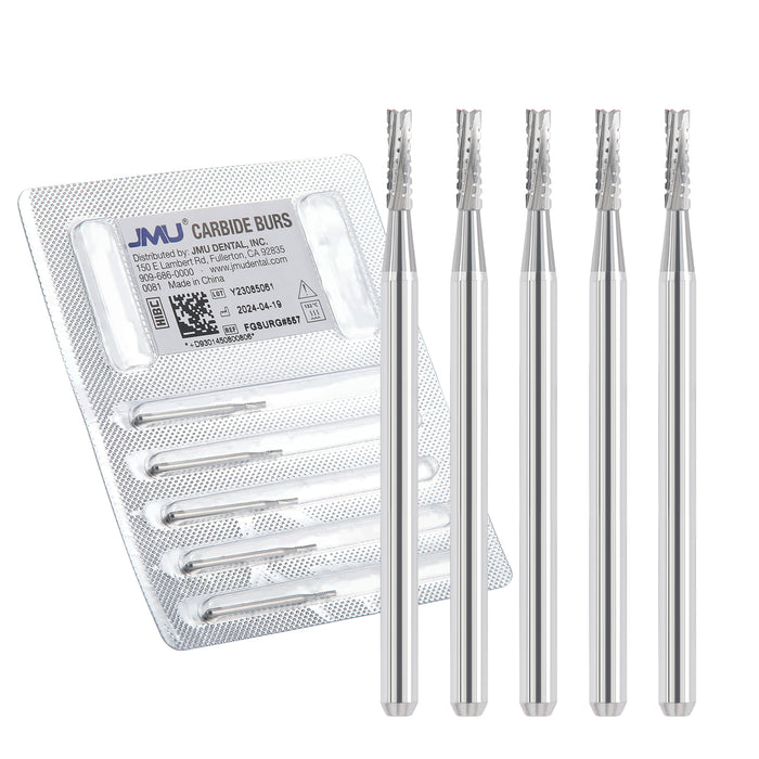 JMU Surgical Carbide Burs Straight Fissure Crosscut FG SURG 5/Pk