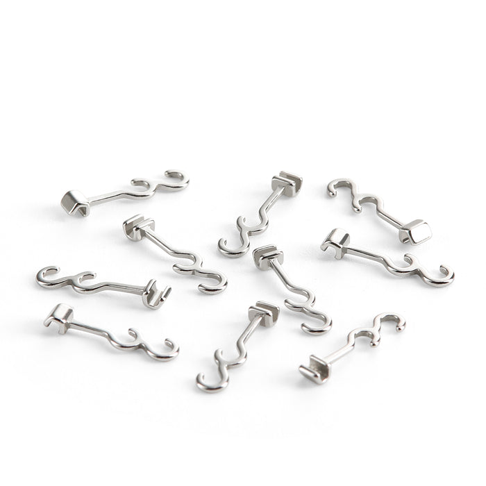 JMU Sliding Long Curved Crimpable Hooks Right 7mm 10pcs/pk