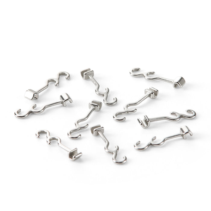 JMU Sliding Long Curved Crimpable Hooks Left 7mm 10pcs/pk