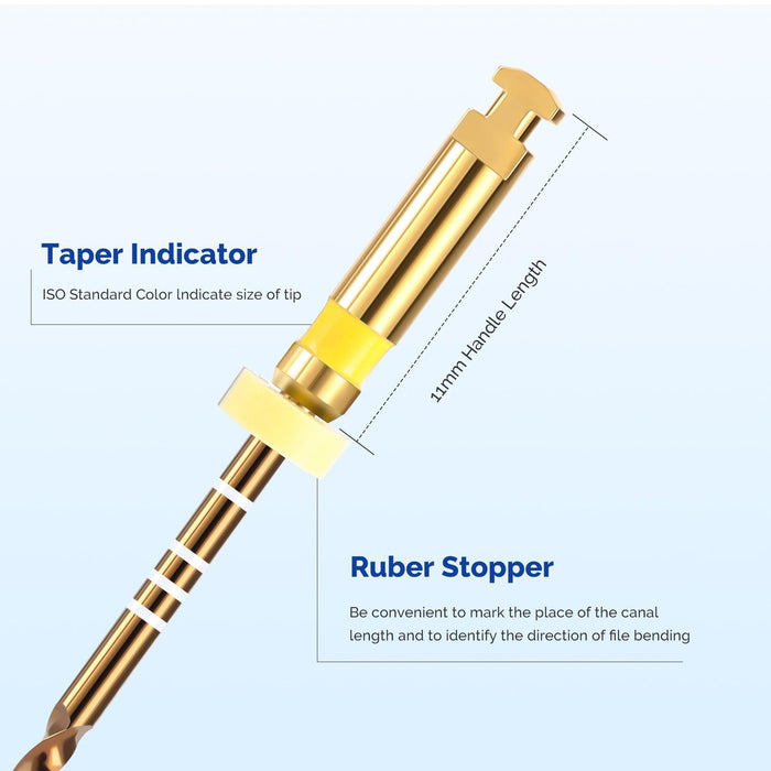 JMU NITI ROTARY FILES, WAVE-G4 FILES Sterilized Packing, 4pcs/Pk, #ROLL WAVE (GOLD) - JMU Dental