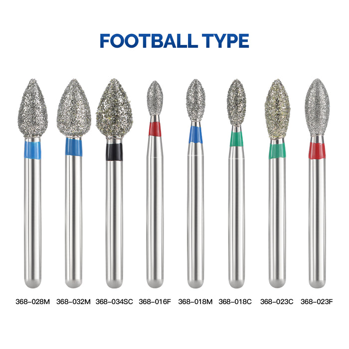 JMU Diamond Burs FG Medium Grit Football 5/Pk - JMU DENTAL INC