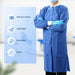 Plus SMS Lab Coat with 3 Pockets Knee Length Jacket 40g Dark Blue Large 1pc/bag - jmudental.com