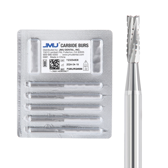 JMU Surgical Carbide Burs Straight Fissure Crosscut FG SURG 5/Pk