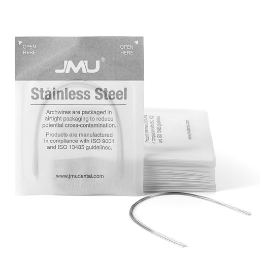 JMU Stainless Steel Archwire Natural Round 10/Pk - JMU DENTAL INC