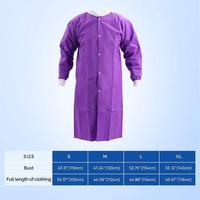 JMU Plus SMS Lab Coat with 3 Pockets Knee Length Purple X-Large 1pc/bag - JMU DENTAL INC