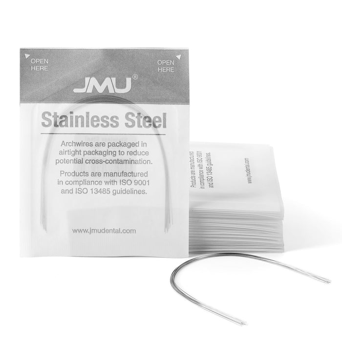 JMU Stainless Steel Archwire Ovoid Round 10/Pk - JMU DENTAL INC