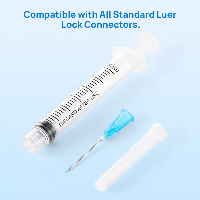 JMU Dental Irrigation Syringes and Tips 3 cc 4 Models Luer Lock Design Notched Type 100Pcs/Box - JMU DENTAL INC